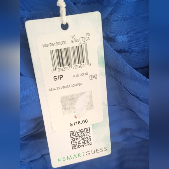 Alyssandra Womens Striped Surplice Neckline Romper - Guess - Picture 6 of 7